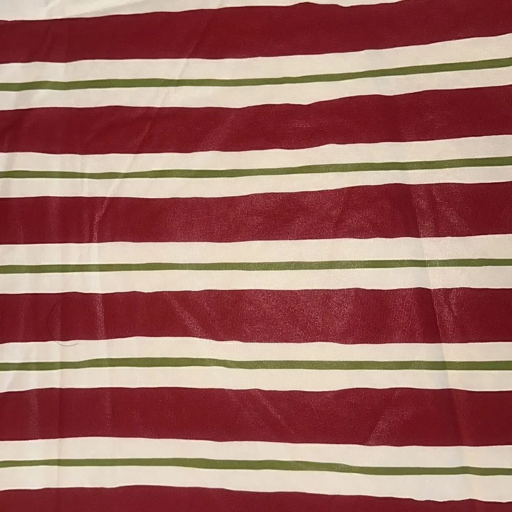 Holiday Striped Waterproof 70” Round Tablecloth!